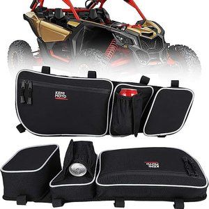 KEMIMOTO Can Am Maverick 2017-2024 X3 Door Bags, Storage with Cup Holders
